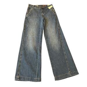 NWT PILCRO by ANTHROPOLOGIE Wide Leg High Rise Flare Denim Jeans Women's Size 25